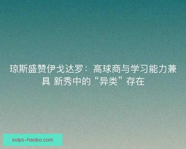 琼斯盛赞伊戈达罗：高球商与学习能力兼具 新秀中的 “异类” 存在